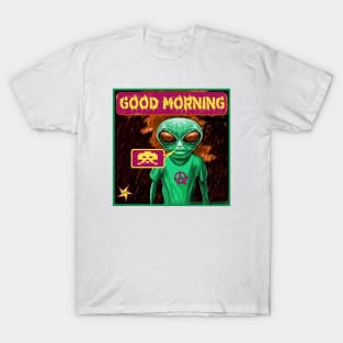 Funny Alien Retro Sci Fi T-Shirt